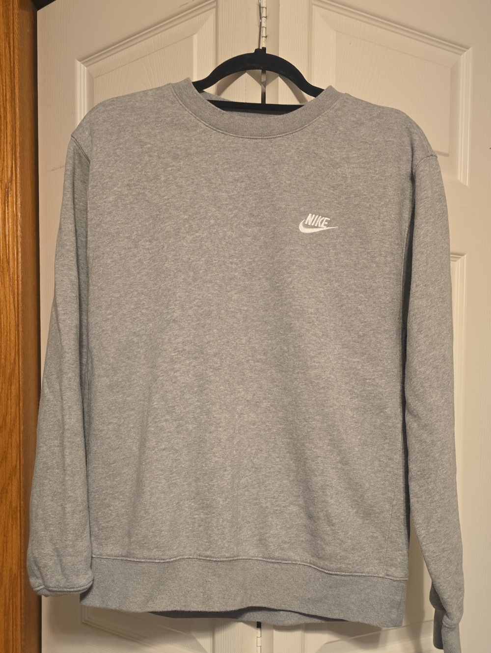 Nike Light Gray Crewneck Sweatshirt with White Swoosh